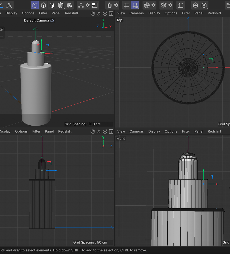 Image of the modeling process of the serum bottle