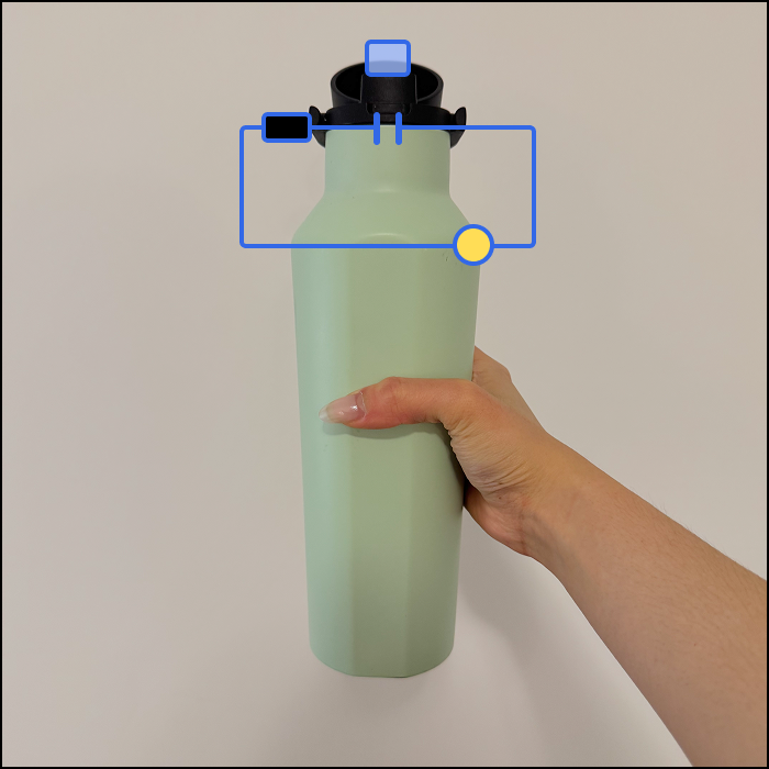 This is an example of an object based interaction, based on the bottle case opening mechanism, the switch is open when the box is opened.