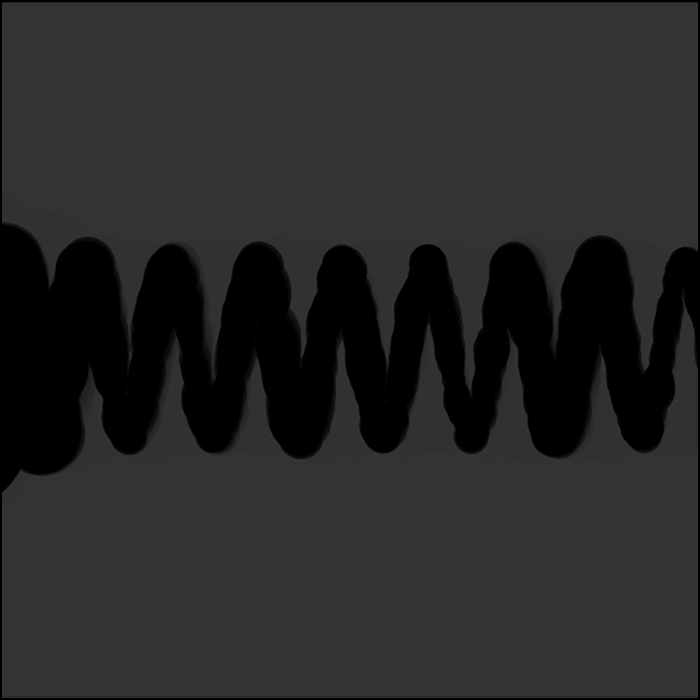 Further experimentation by taking out all the colors in the wave, creating a dark black outline that resembles a cloud