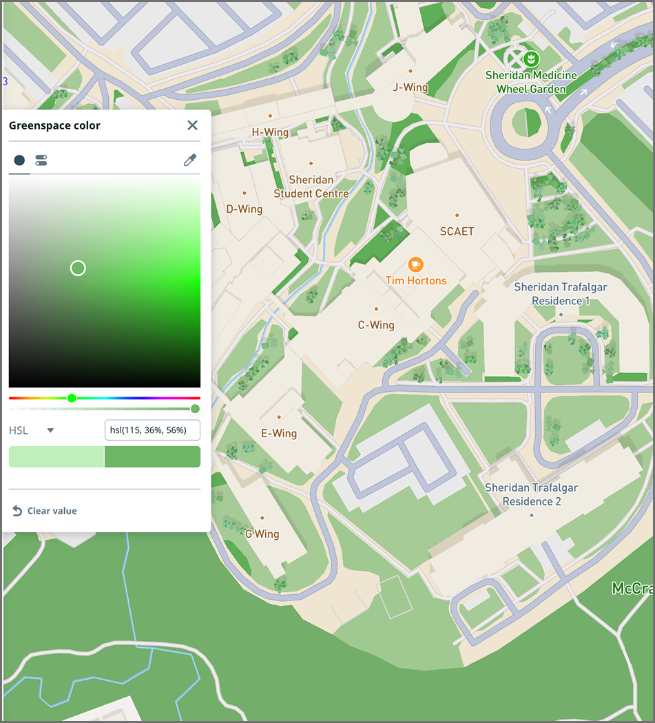 Experimentation changing greenspace color