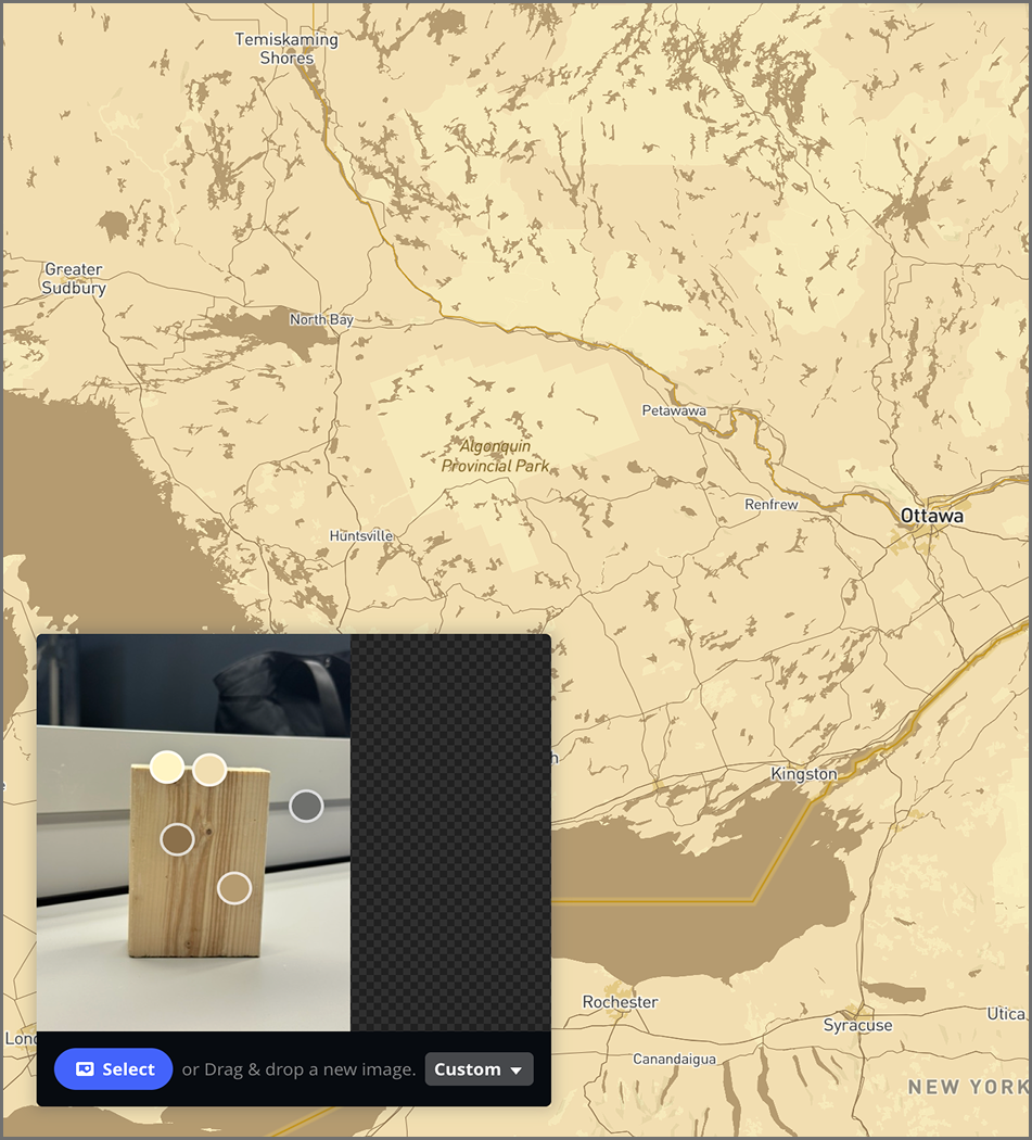 Using another image of material as experimentation for mapbox plugin
