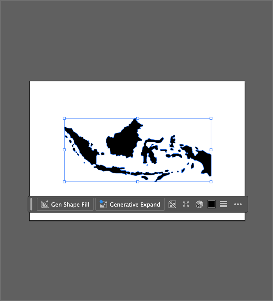 Learning to make and expand image trace in Adobe Illustrator, also cleaned up countries/islands that are not part of Indonesia