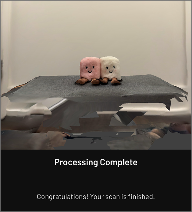 Processing mode by area similarly affects some details of the object, making the legs look flatter than they look in real life.