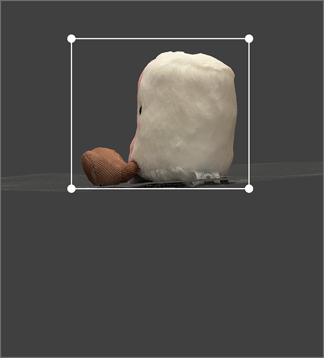 Object was cropped from the side in Scaniverse as much as possible to minimize workflow in Meshmixer and Cinema4D